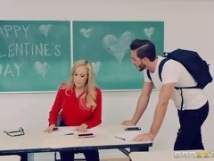 デカ尻, デカパイ, ブロンド, バック, 指いじり, ストリッピング, 教師, オッパイの