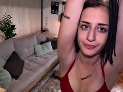 Cute submissive teen slave spanked, tied up, anal fucked hard and cum in her asshole