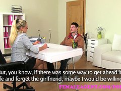 Naughty MILF agent has highland fling with sexy Scottish stud