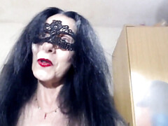 Schmutzig, Schmuddelige sprache, Füsse, Frau, Oma, Maske, Masturbation, Solo