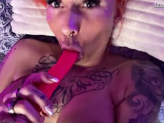 POV german amateur masturbation with redhead teen wants your cum