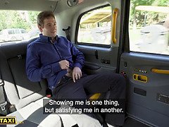 Big breasted Blonde MILF is happy to take a big cock as payment for taxi ride