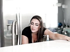 デカ尻, デカパイ, フェラチオ, 茶髪の, キッチン, なめる, 淫乱熟女, オマンコ