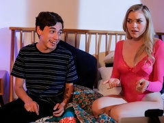 お尻, ブロンド, フェラチオ, 兄弟, バック, 剃毛, ティーン, のぞき