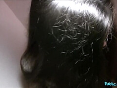 Brunette babe with stunning figure fucks for cash