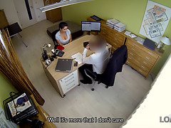 Loan4k. seductive masseuse sates loan agent right in his office