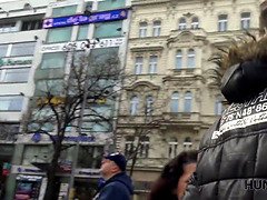 美人, フェラチオ, カップル, 浮気する, チェコ, お金, 公共, ティーン