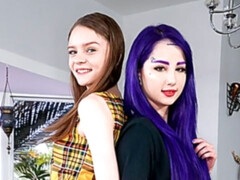 69, デカ尻, フェラチオ, 女 人男 人, 手コキする, 剃毛, ティーン, 三人