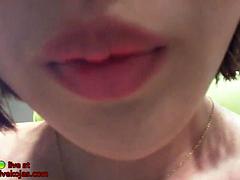 Asiático, Chica, Tetas grandes, Coreano, Masturbación, Solo, Tetas, Camara web