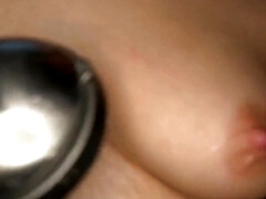 Nana, Grosse bite, Gros seins, Brunette brune, Plantureuse, Hard, Suçant, Tatouage