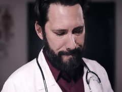 Grosse titten, Blondine, Blasen, Paar, Besamung, Arzt, Büro