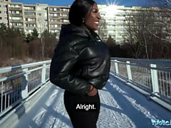 Big Black Ass Josy Black Rides Huge Cock in Public