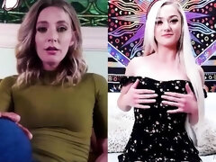 Blonde, Doigter, Béant, Masturbation, Rasée, Dénudage, Nénés, Webcam