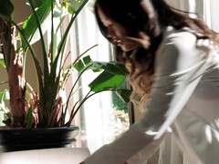 お尻, 茶髪の, イく瞬間, チン, 開帳, なめる, ピアス, 三人