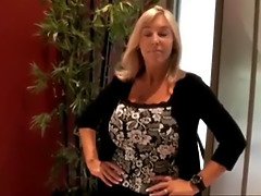 Busty cougar stepmother seduces and fucks her stepson with very big cock