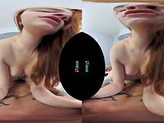 3 dimensionaal, Grote mammen, Realiteit, Roodharige vrouw, Tiener, Tieten likken