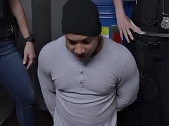 Gorda, Negro, Ébano, Interracial, Trio, Uniforme