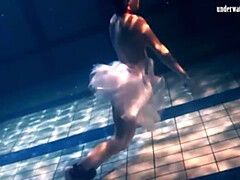 ドレス, 女, フェティッシュ, 彼女, Hd, 小柄, プール, 一人