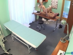 Leie, Paar, Arzt, Hundestellung, Fingern, Lecken, Krankenschwester, Muschi