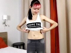 Audition, Mignonne, Européenne, Français, Petite femme, Solo, Adolescente, Nénés