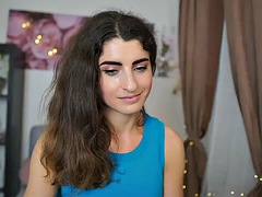 Super slim babe with busty and booty teases solo on webcam