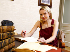 美女, デカ尻, ブロンド, 茶髪の, レズビアン, なめる, オマンコ, 剃毛