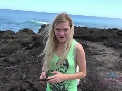 Playa, Novia, Desnudo, Pequeña, Público, Coño, Tetas, Mojado