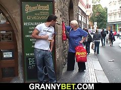 Old granny pleases young dude