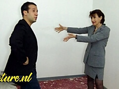 Enthousiasteling, Kont, Bruinharig, Hakken, Rijpe lesbienne, Panty, Zuigen, Bekijker