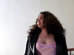 Redhead babe gets fucked in the face in BDSM sex dungeon
