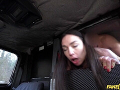 Preggo Brunette in Stockings Fucked in Taxi Car - First Time With a Pregnant Woman Nataly Gold - reality fetish hardcore