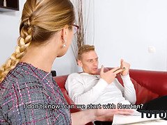 ブロンド, フェラチオ, バック, 眼鏡, Hd, なめる, フェラする, 教師