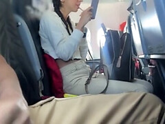 Public Dick Flash on Airplane - Cute Brunette Makes Me Cum in 2 Minutes POV