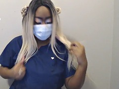 Tetas grandes, Negro, Ébano, Fetiche, Enfermera, Tetas