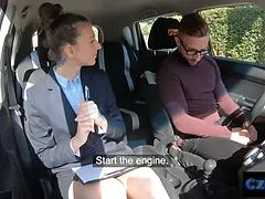 Czech sex - milf driving instructor needs her labia ate to calm her down
