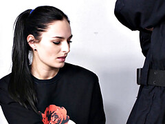 Blasen, Braunhaarige, Tschechisch, Hundestellung, Realität, Rau, Uniform