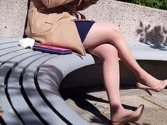 Candid stocking Shoeplay Outdoor Part 2
