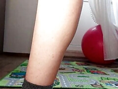 Kont, Grote kont, Bruinharig, Handbeurt, Hd, Alleen, Strak, Vrouw