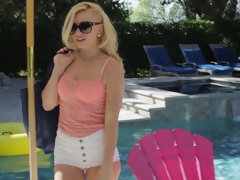 ブロンド, イマラチオ, 顔射, 彼女, 自然山雀, プール