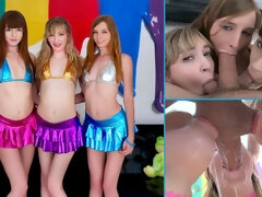 Blondine, Blasen, Sperma im mund, Spermaladung, Handjob, Lecken, Orgie, Jungendliche (18+)