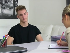 Pijpbeurt, Sperma, Voeten, Vrouw, Fetisj, Likken, Kantoor, Kut duiken