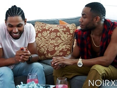 Grote lul, Zwart, Pijpbeurt, Sperma shot, Diep in de keel, Homo, Handbeurt, Zoenen