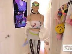 Blond, Sperma in gezicht, Hd, Klein, Ruw, Tiener, Tieten likken