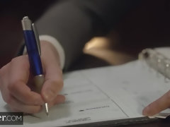 緊縛, フェラチオ, 茶髪の, イマラチオ, フェティッシュ, オマンコ, 馬乗り, スパンキング