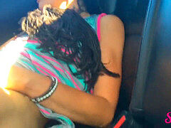 Gros cul, Grosse bite, Noire, Sucer une bite, Voiture, Éjaculation interne, Mère que j'aimerais baiser