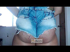 One backside Cheek Up One Down Ass Clenching Walking denim Wedgie