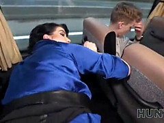 Big Tit Brunette MILF Charlie Dean Public Bus Sex POV HD 1080p