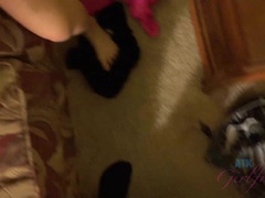 Amateur, Tetas grandes, Rubia, Corrida, Pies, Masturbacion con pies, Pov, Afeitado