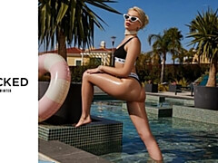 18, デカチン, ブロンド, フェラチオ, バック, 異人種間, 自然山雀, ガリガリ