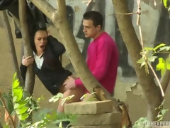 フェラチオ, 茶髪の, バック, 手コキする, キス, アウトドア, 剃毛, のぞき